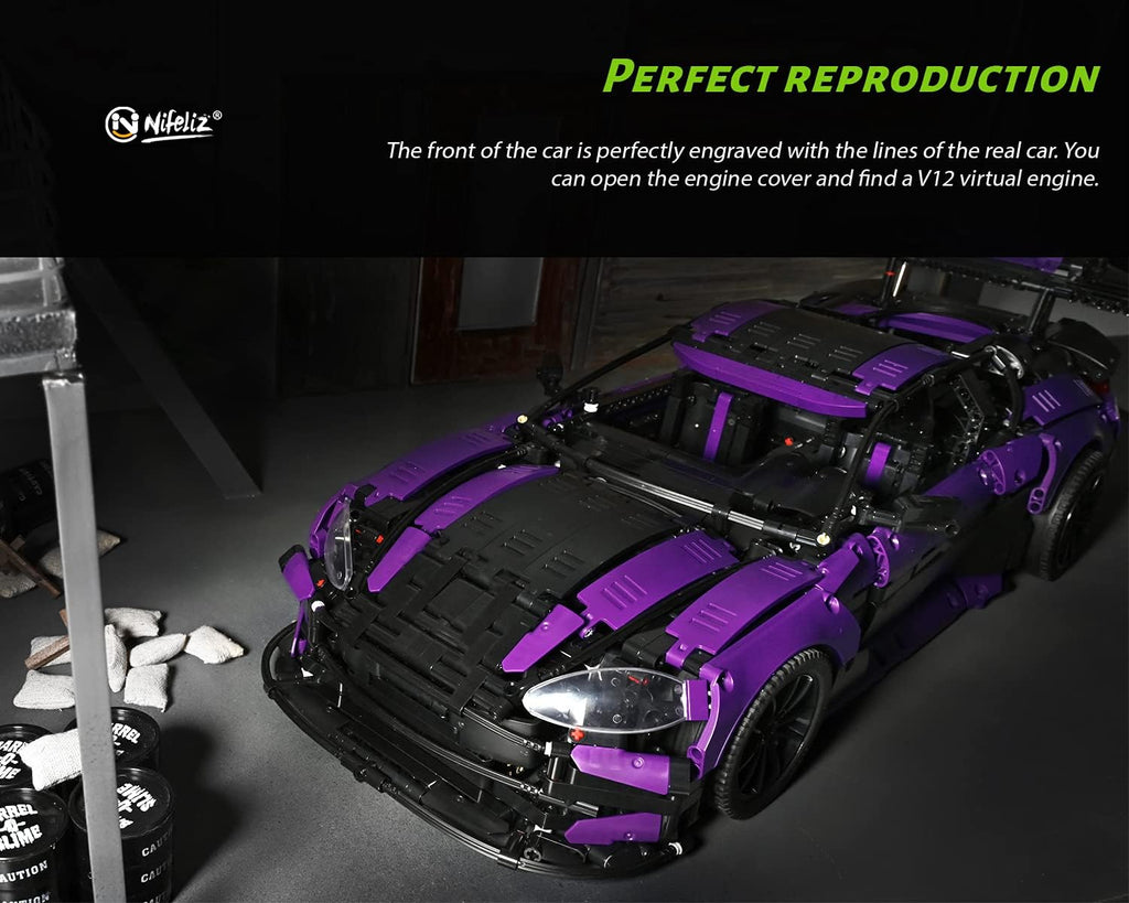 1:8 Scale Sports Car Building Blocks Model (3850 Pcs) H4200