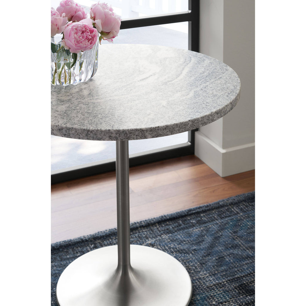 White Round End Table M293