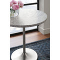 White Round End Table M293