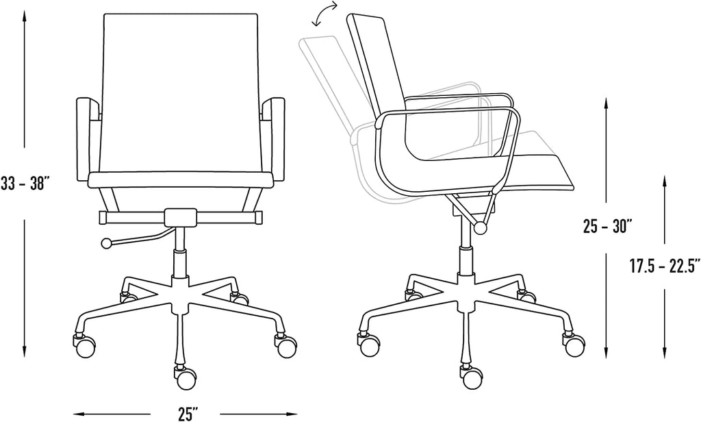 Ribbed Grey Poly-Cotton Fabric Office Chair W5987
