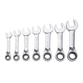 7 Piece SAE Ratcheting Combination Wrench Set G852