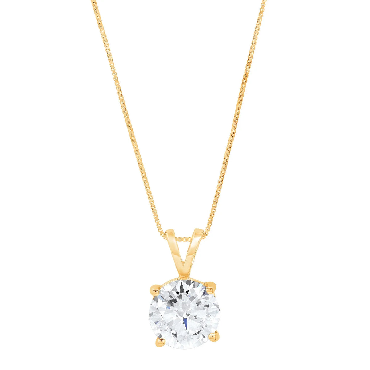 0.5 ct Round Cut Natural Swiss Blue Topaz 18k Yellow Gold Pendant with 16" Gold Chain Y3155