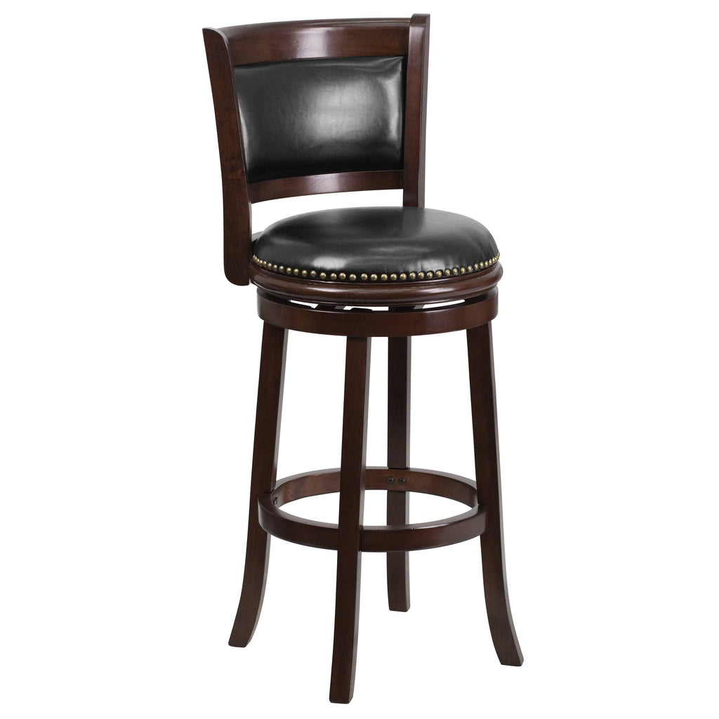 Black Leather Swivel Barstool O32413