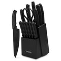 15 Piece Full Tang Black Kitchen Knife Block Set N73808