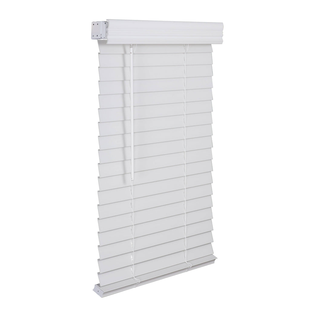 Cordless Faux Wood Blind White M8345