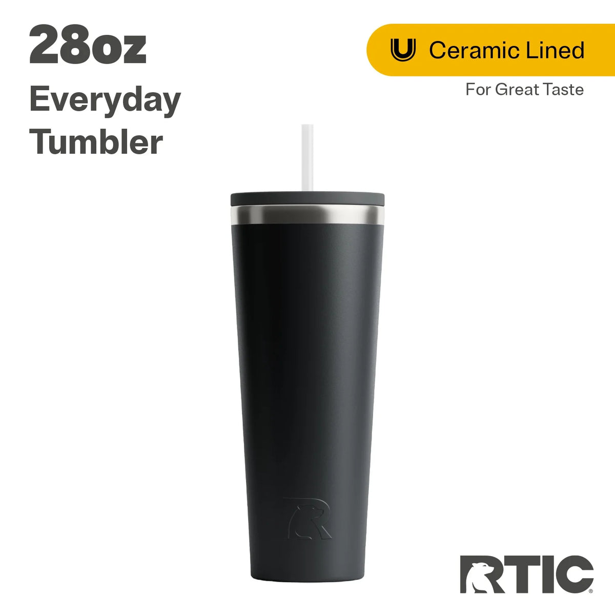 28 oz Ceramic Lined Tumbler with Straw Lid T950962