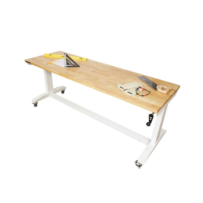 White Adjustable Height Worktable R67957