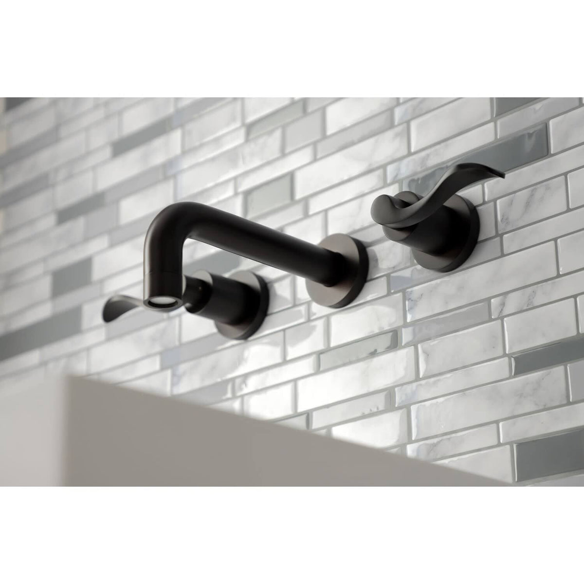 Polished Nickel Wall Mount Bathroom Faucet G654
