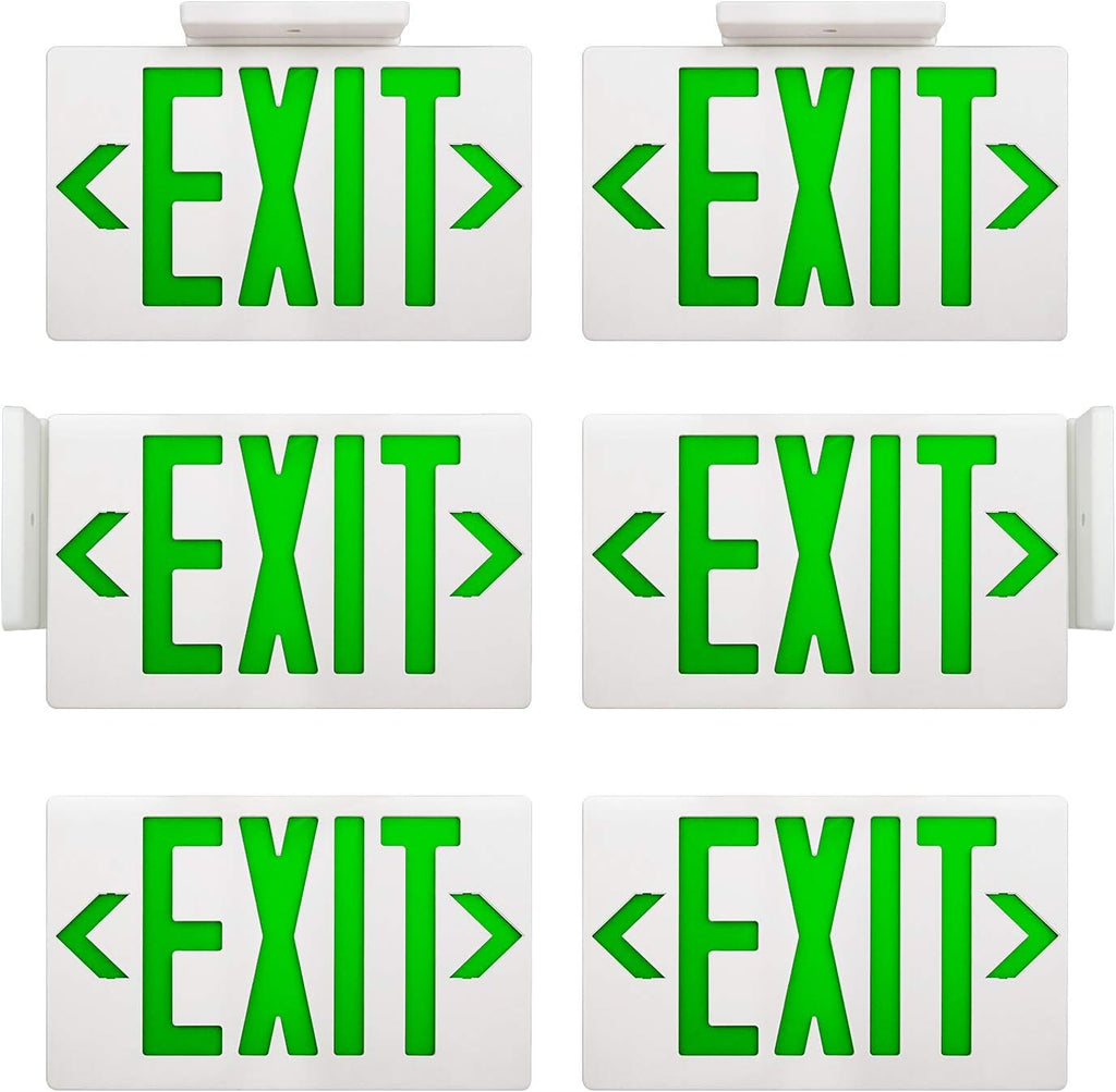 Red Double Face LED Emergency Exit Light Combo, 6 Pack B860