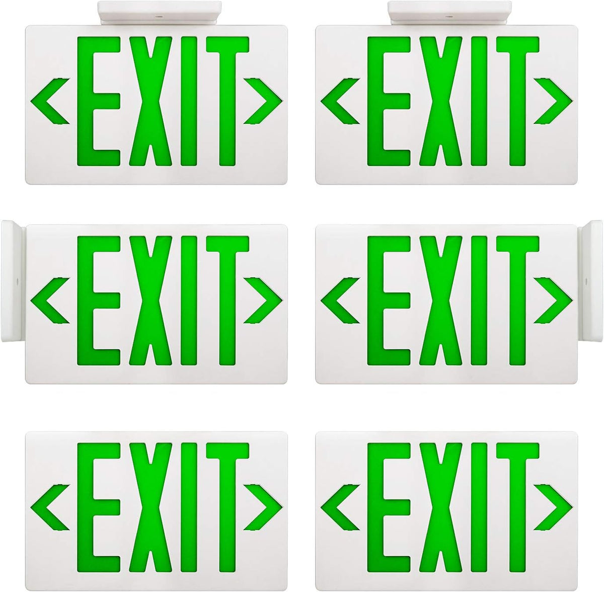 Red Double Face LED Emergency Exit Light Combo, 6 Pack B860