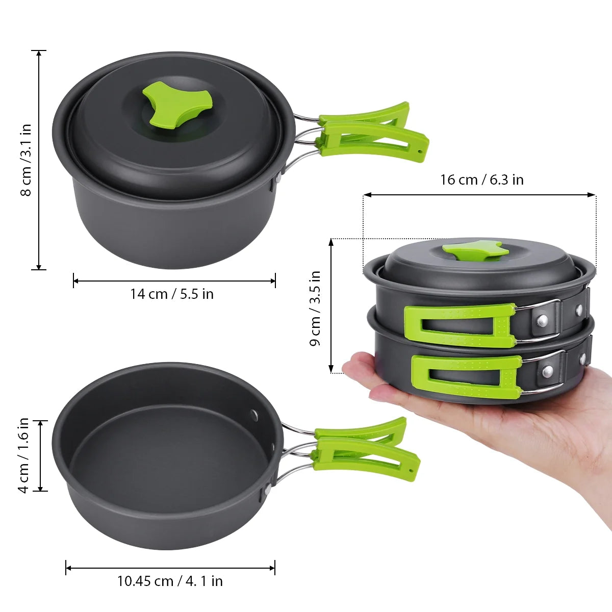 15 Pcs Non Stick Camping Cookware Set S15255