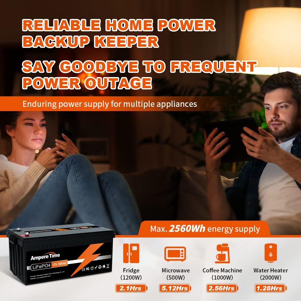 12V 50Ah LiFePO4 Battery with 14.6V 10A Lithium Battery Charger, 50A BMS P65256