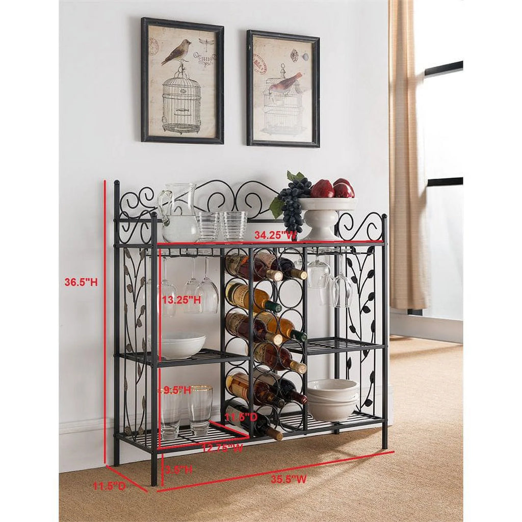 Black Metal Wine Rack H9899