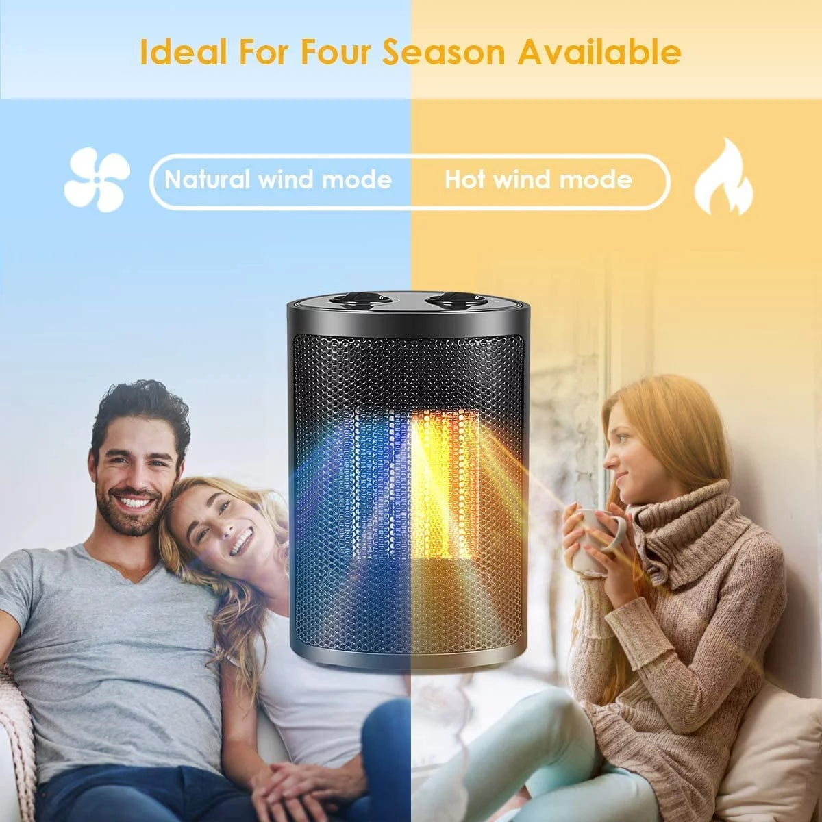 750W/1500W Ceramic Space Heater with Thermostat R4727