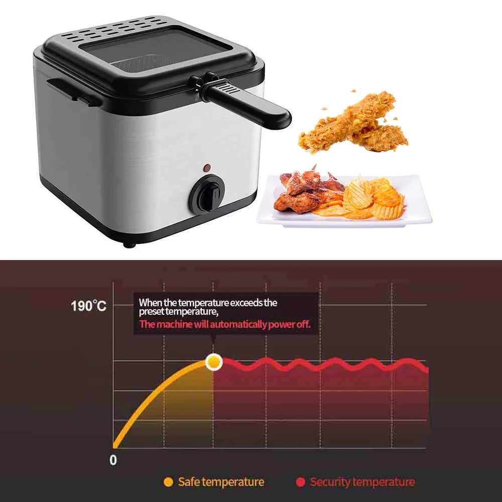 Stainless Steel Deep Fryer with Basket, 2.5 Liter, 1000 Watts, Non Stick K2977