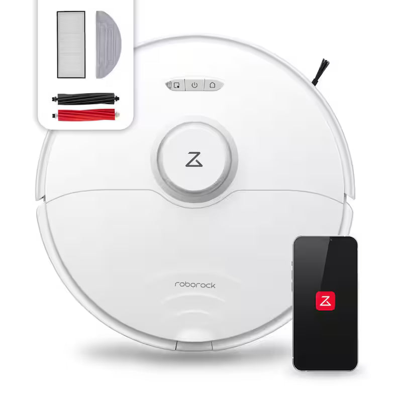 Robotic Vacuum with Sonic Mopping, LiDAR Navigation, Washable Filter, White Z9665