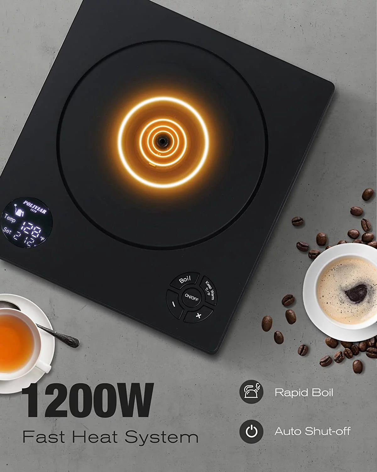 1200W Electric Gooseneck Kettle with Wood Handle N42166