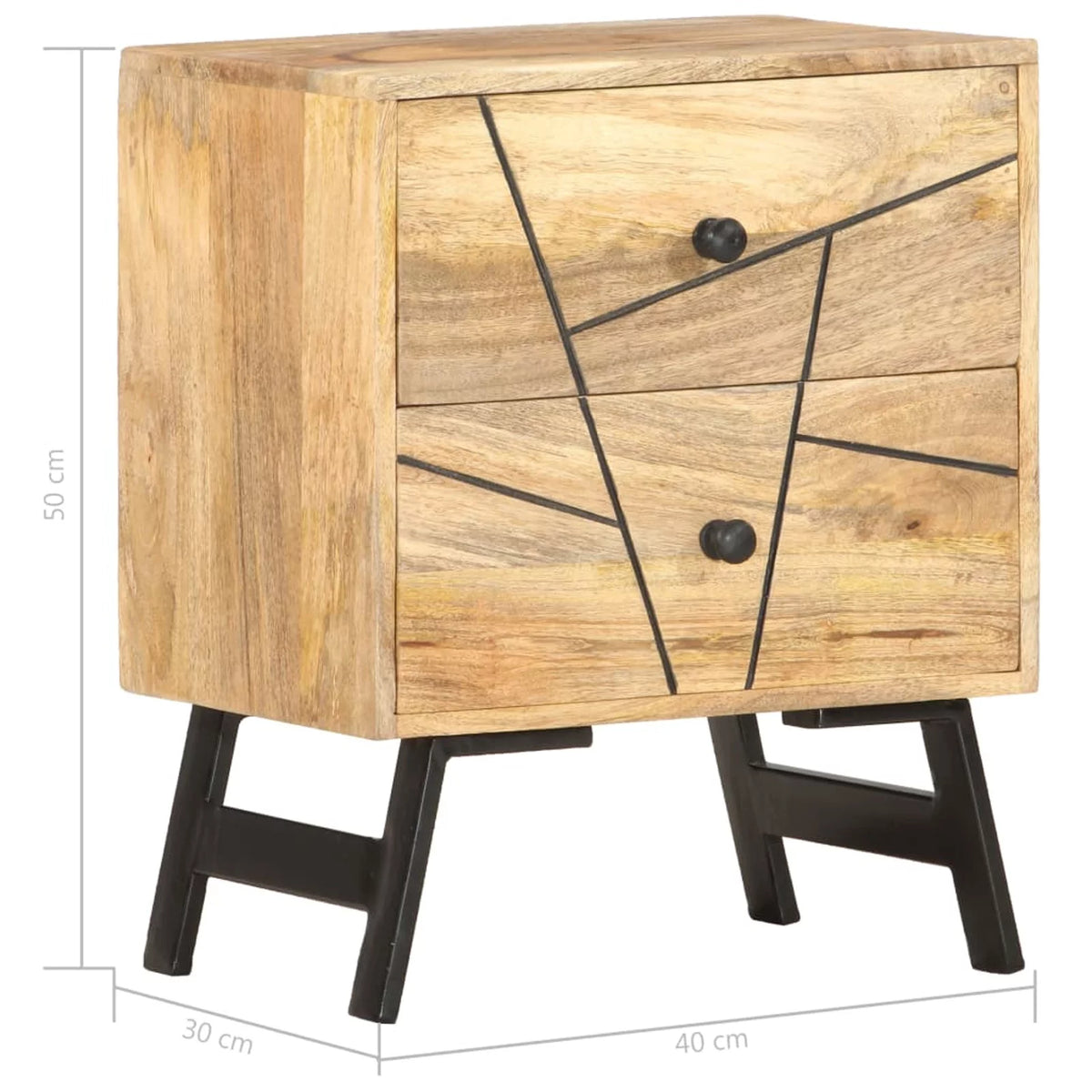 Solid Mango Wood Bedside Cabinet H9930
