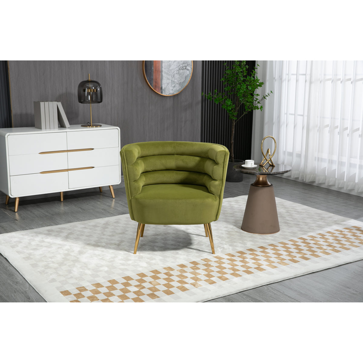 Accent Chair with Golden feet S9485