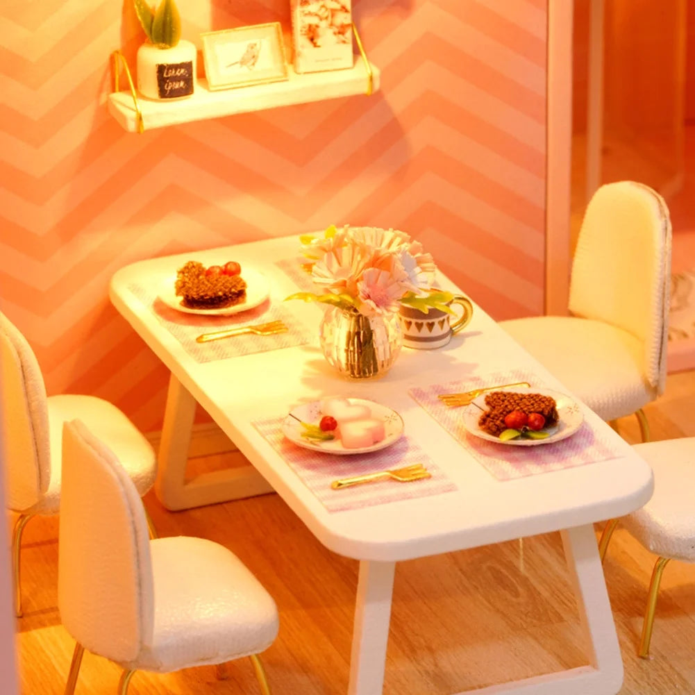 Pink Wooden Dollhouse Kit U53550
