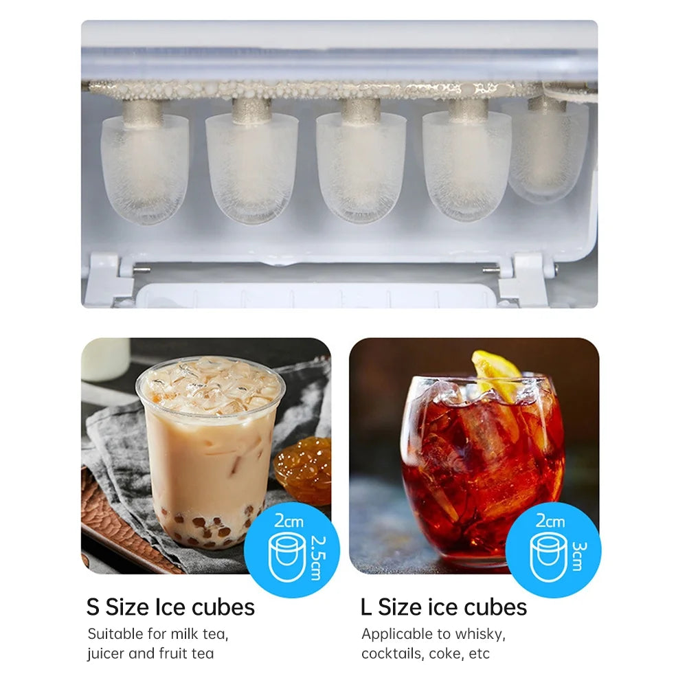 Countertop Ice Maker, 26lbs in 24Hrs, Self-Cleaning Ice Machine with Basket D621390
