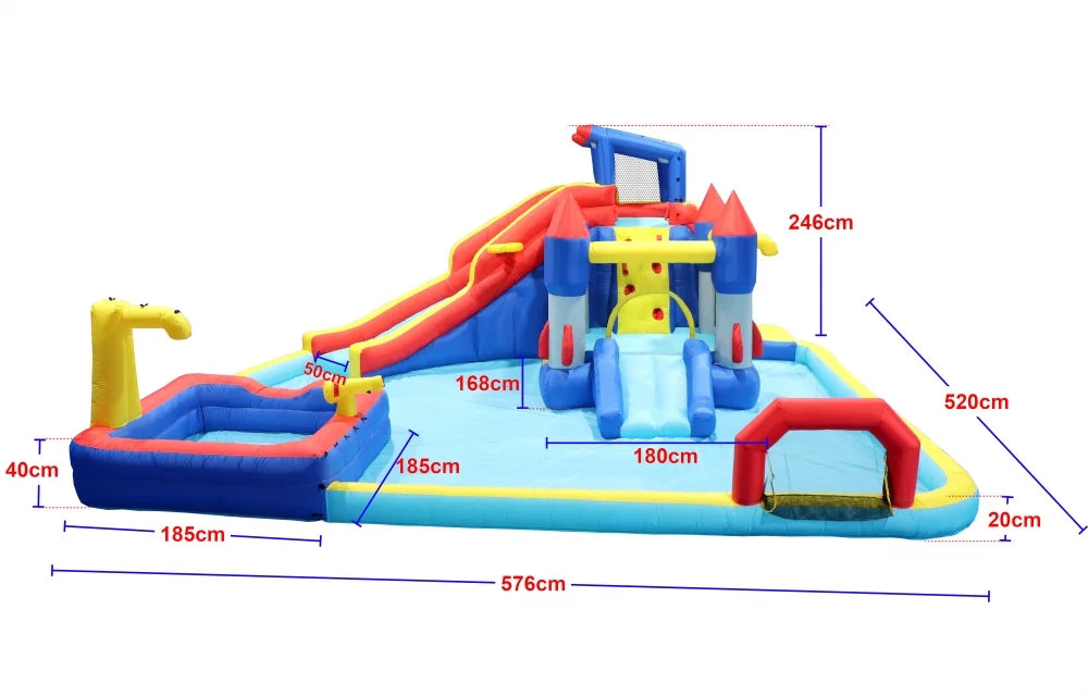 7 in1 Inflatable Water Bounce House with Splash Pool R57381