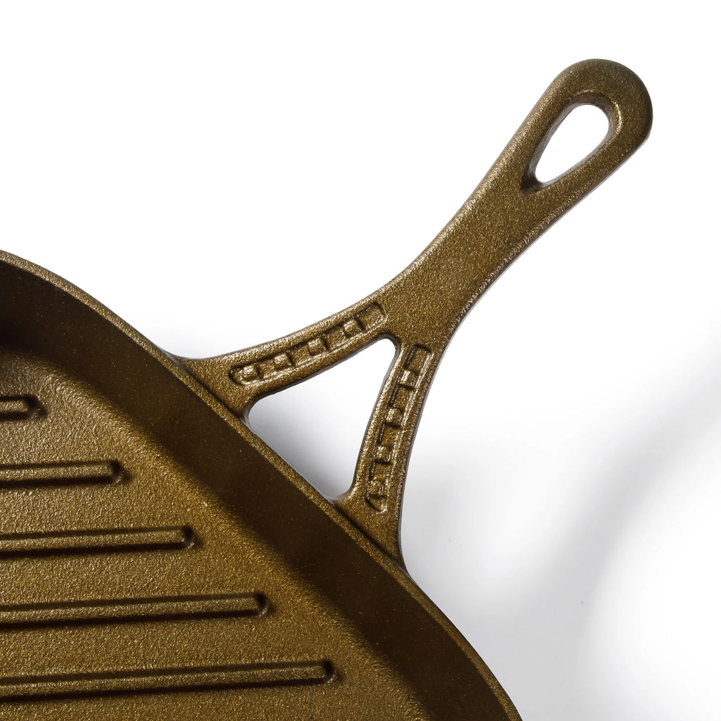 Bronzed Pre-Seasoned Cast Iron Square 11-Inch Grill Pan I335621