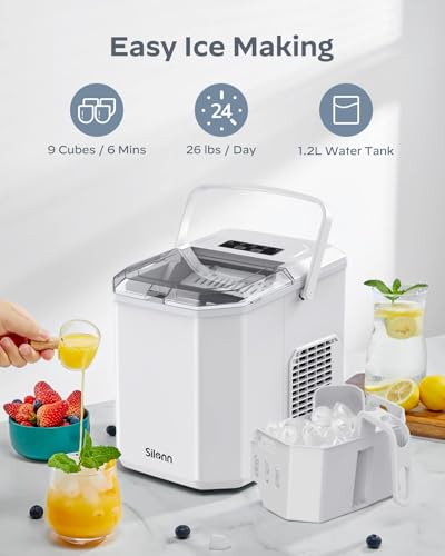 Portable Countertop Ice Maker with Carry Handle and Scoop D71275