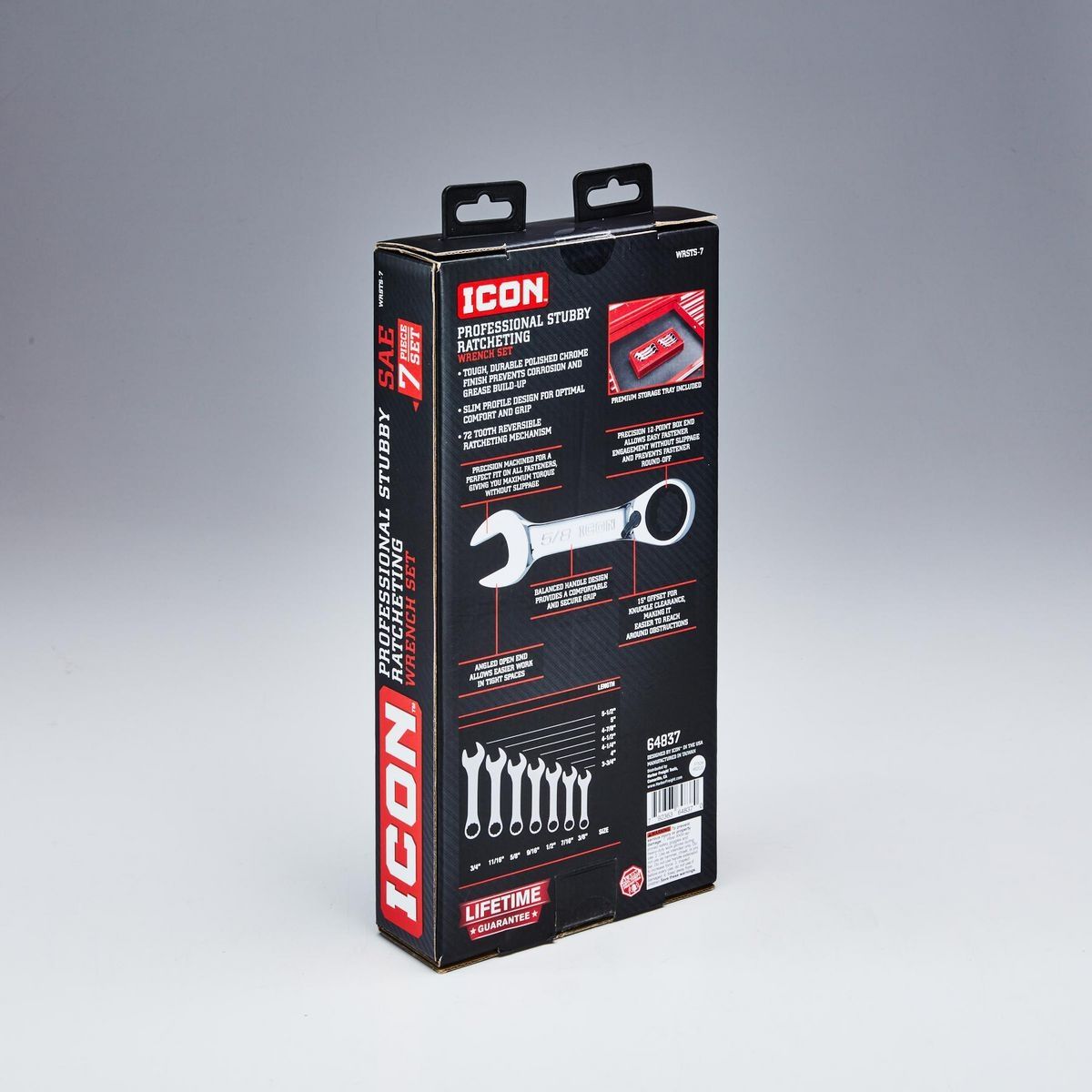 7 Piece SAE Ratcheting Combination Wrench Set G852