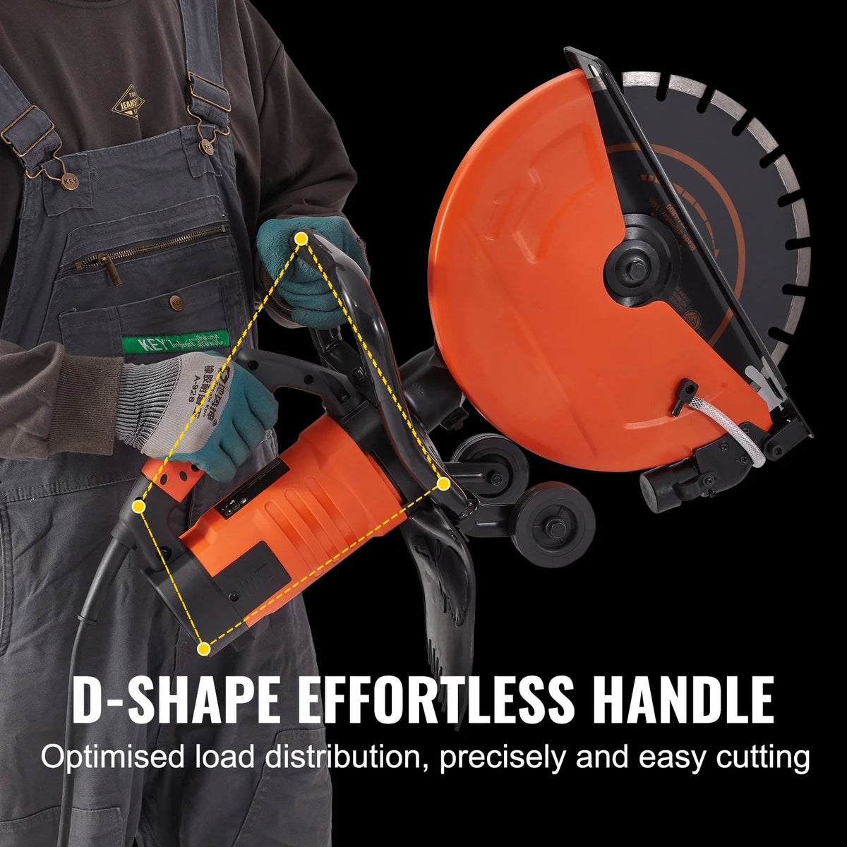 14'' Electric Concrete Saw Wet/Dry Saw Cutter with Water Pump and Blade H190