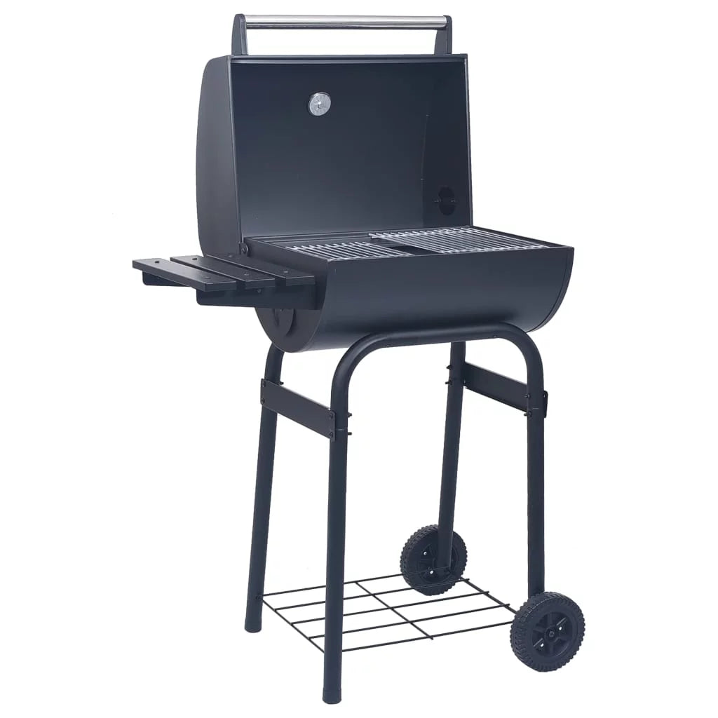 Charcoal BBQ Grill Smoker with Bottom Shelf Black M9163