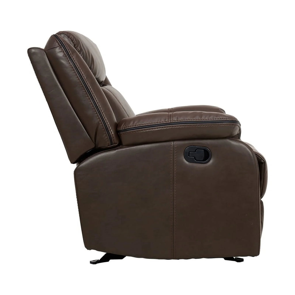 Brown Faux Leather Glider Reclining Chair O323763