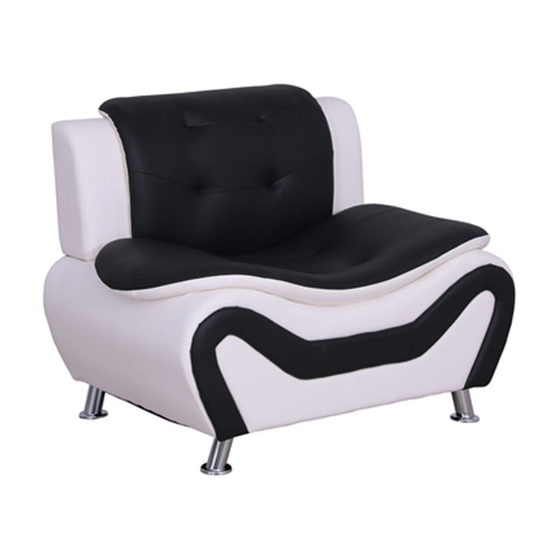 3-Piece Set with Sofa and 2 Club Chairs in Black & White Z1968