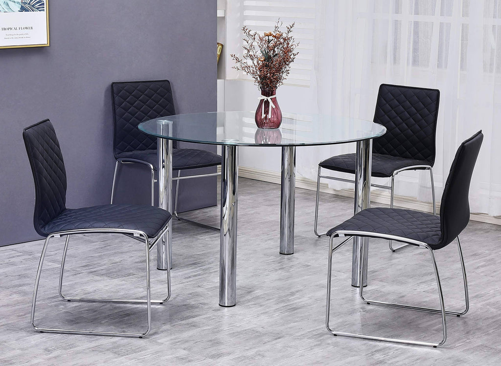 Black Round Dining Set E857432