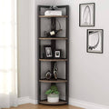 Black/Espresso 5 Tier Corner Bookshelf I86975