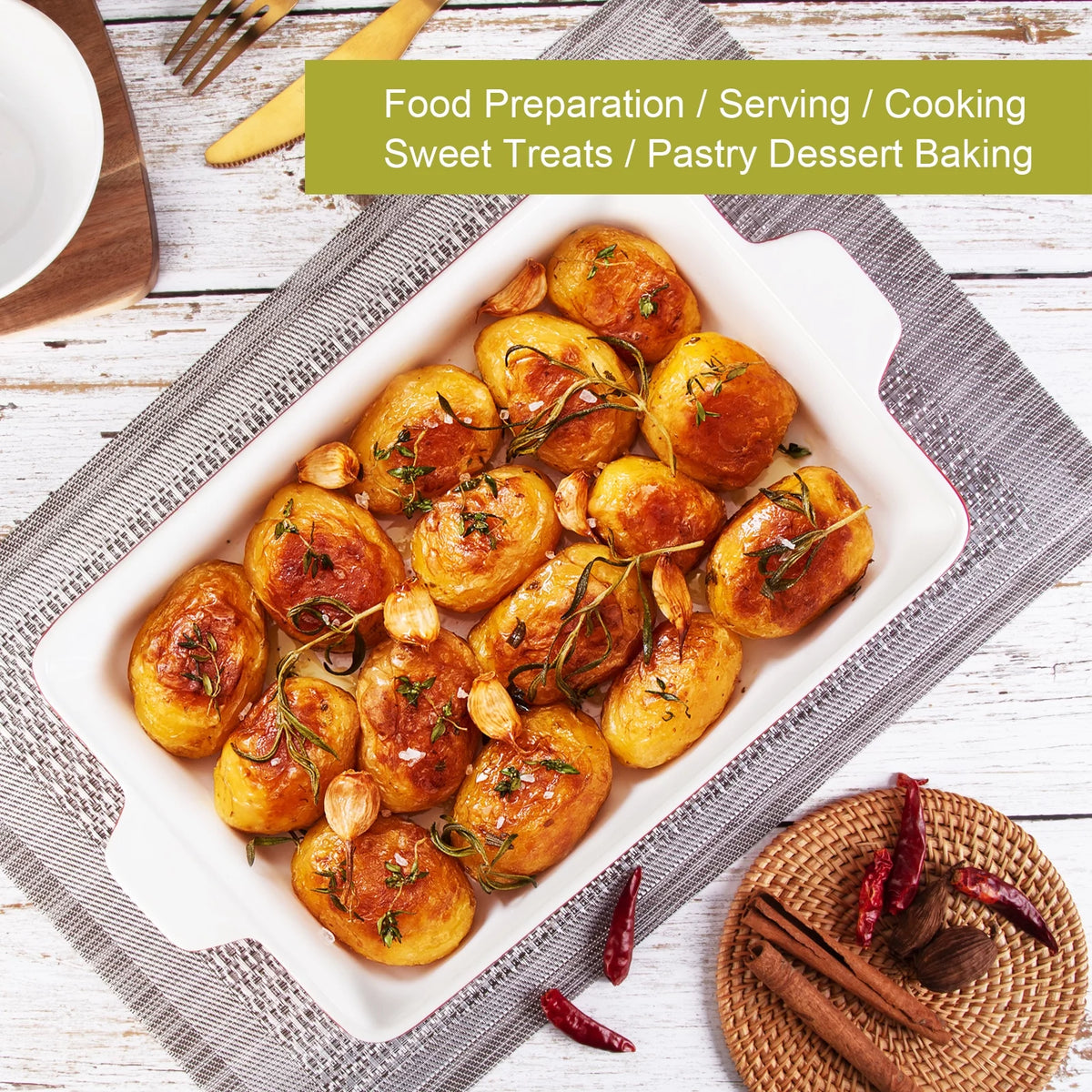 Ceramic Rectangular Baking Dish Set of 3 S2664