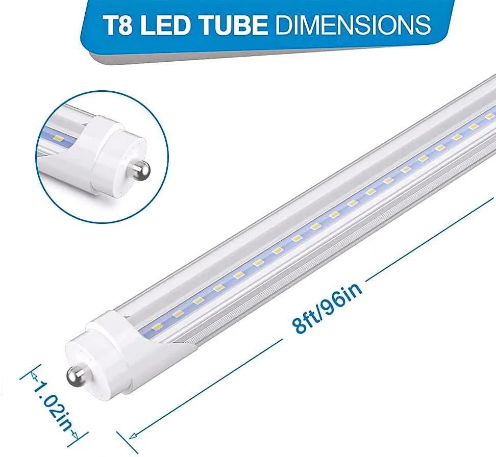 T8 LED Tube Light 8ft Fa8, 45W 5000K, 8-Pack C7812