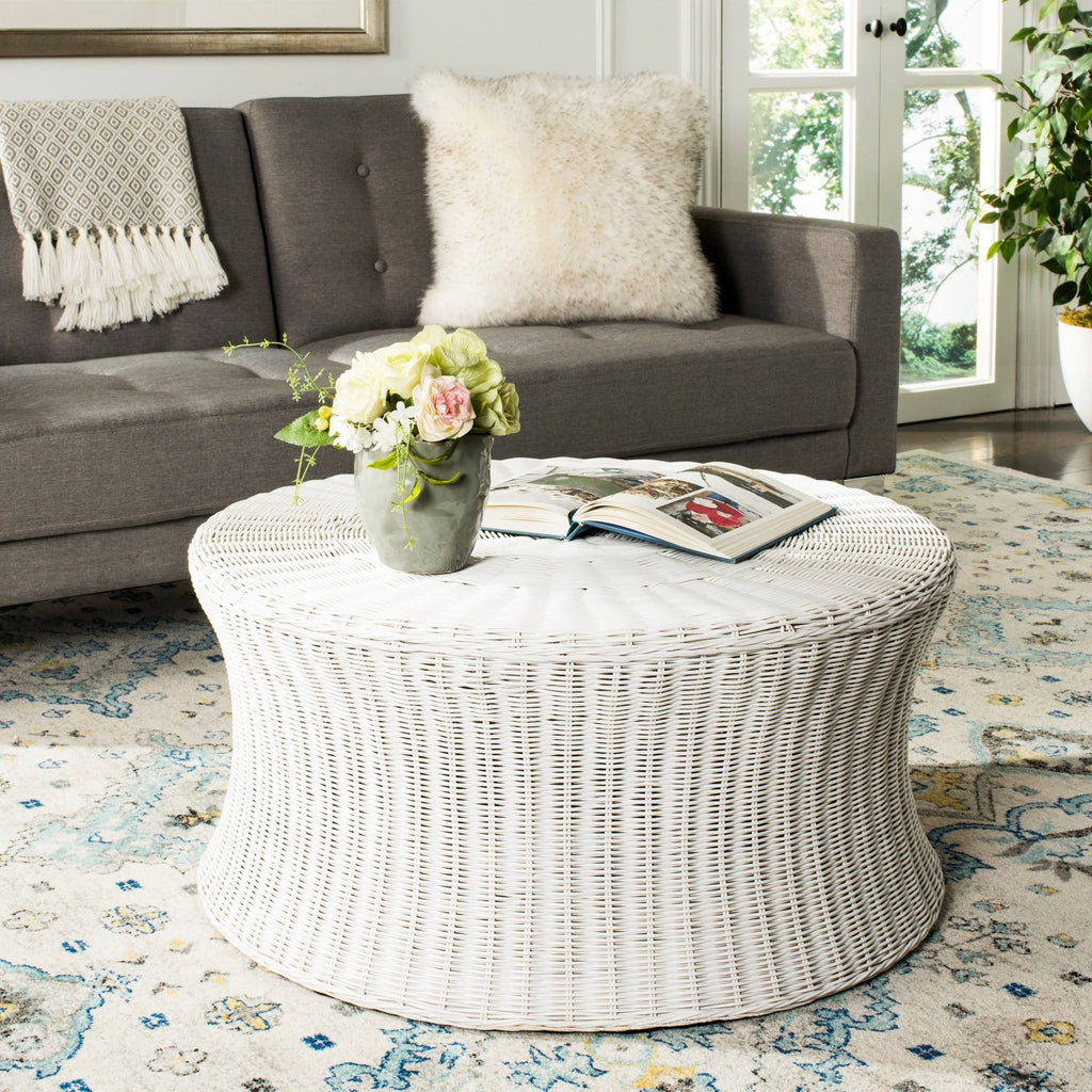 White Cocktail Ottoman U38210