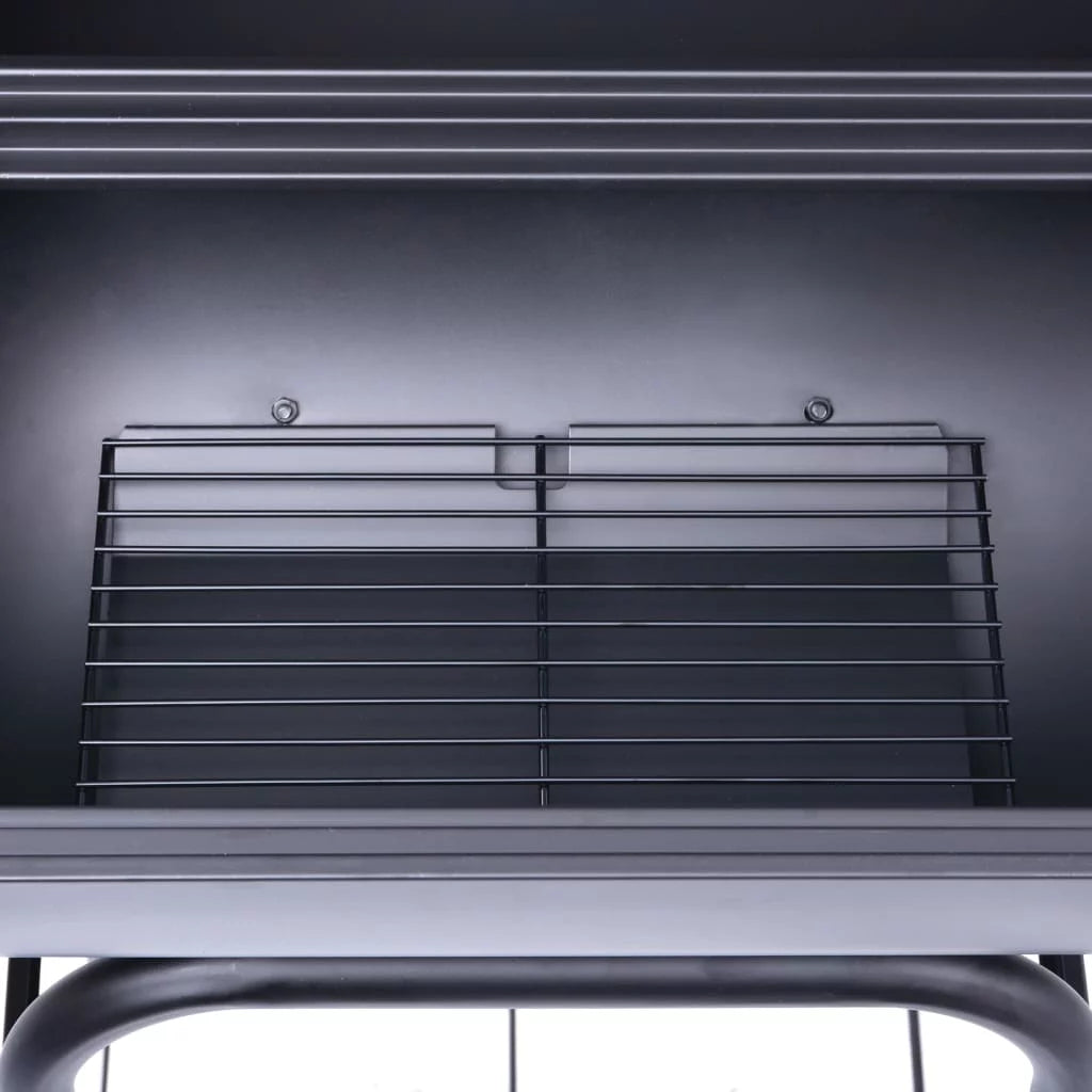 Charcoal BBQ Grill Smoker with Bottom Shelf Black M9163