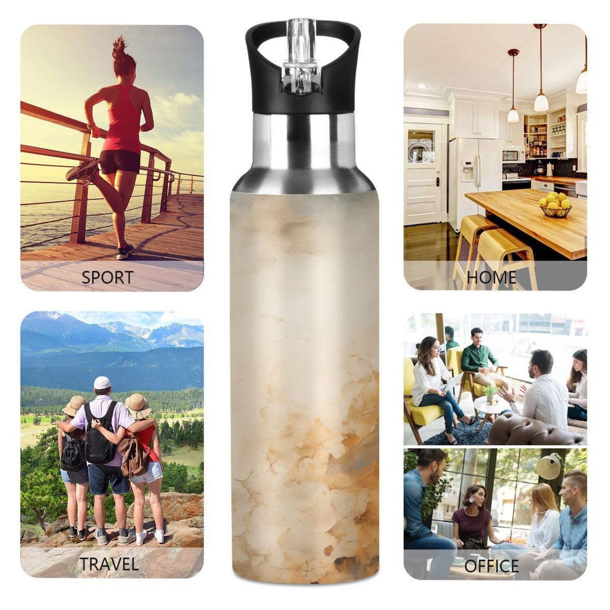 Stainless Steel Insulated Water Bottle with Straw Lid X28153