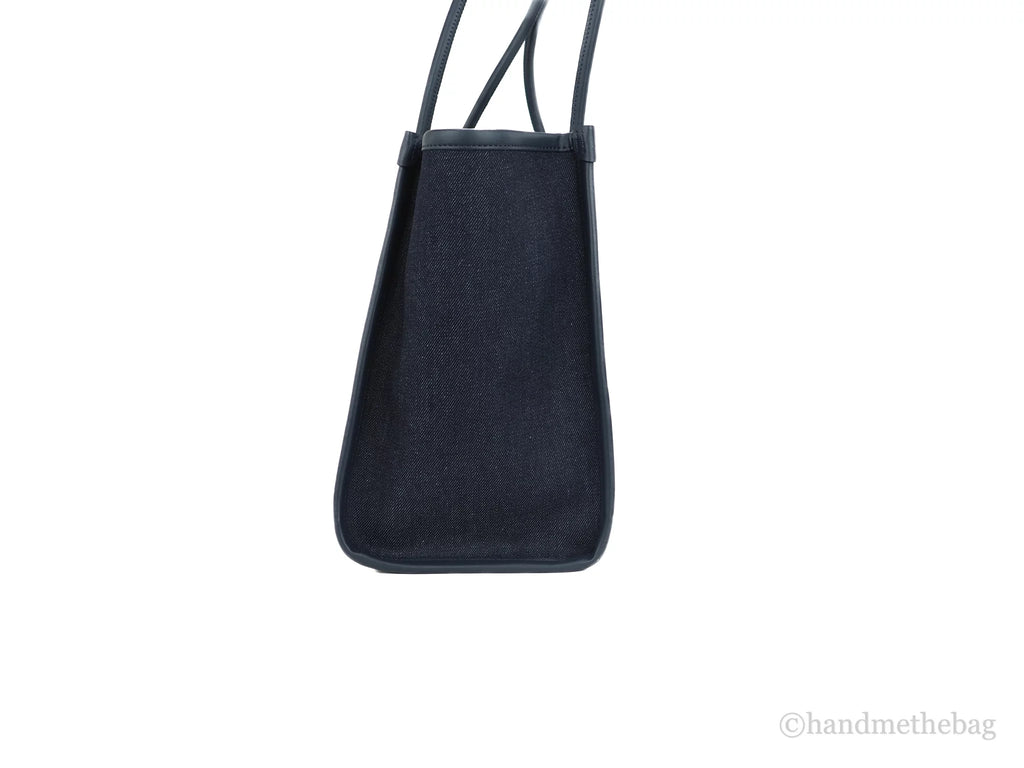Blue Denim Fabric Shoulder Tote Handbag B212535