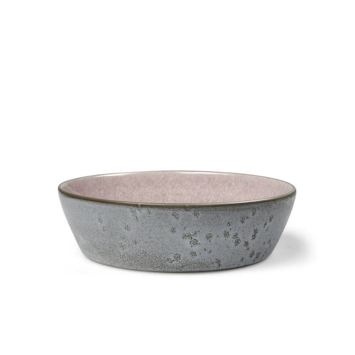 Stoneware Bowl Plate 18 cm Grey Light Pink X64445