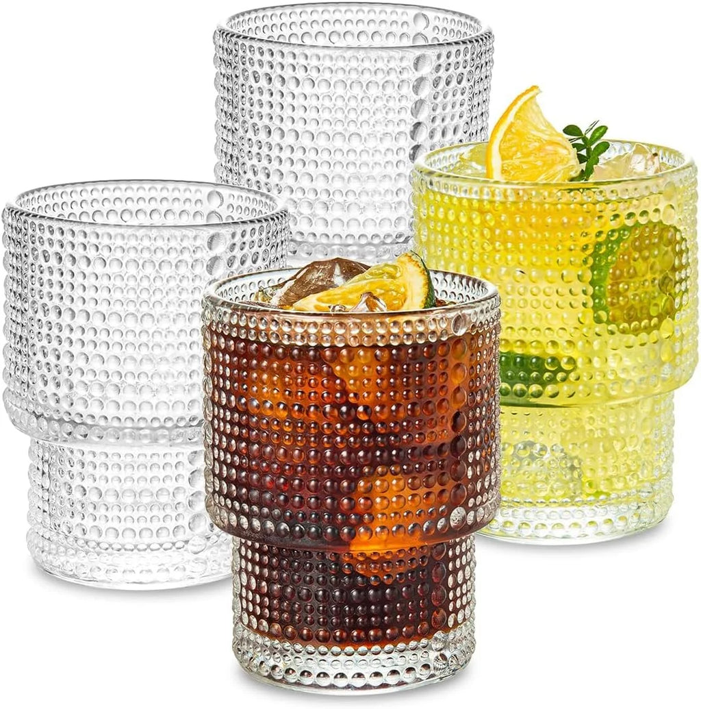 Set of 4 Small Transparent Glass Cups 190ml F1029