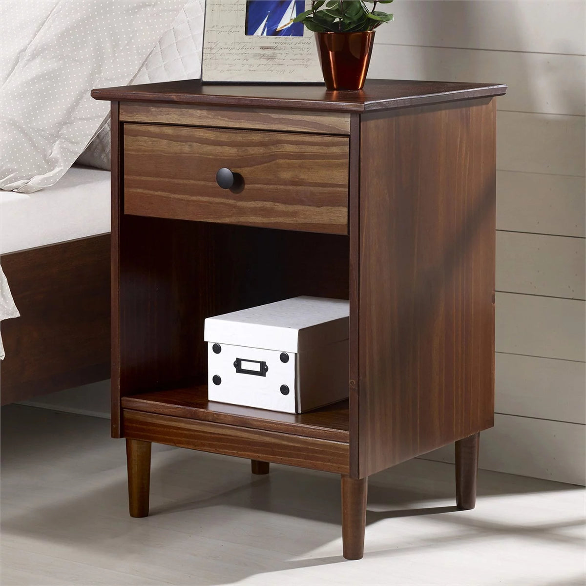 1 Drawer Walnut Nightstand A605802