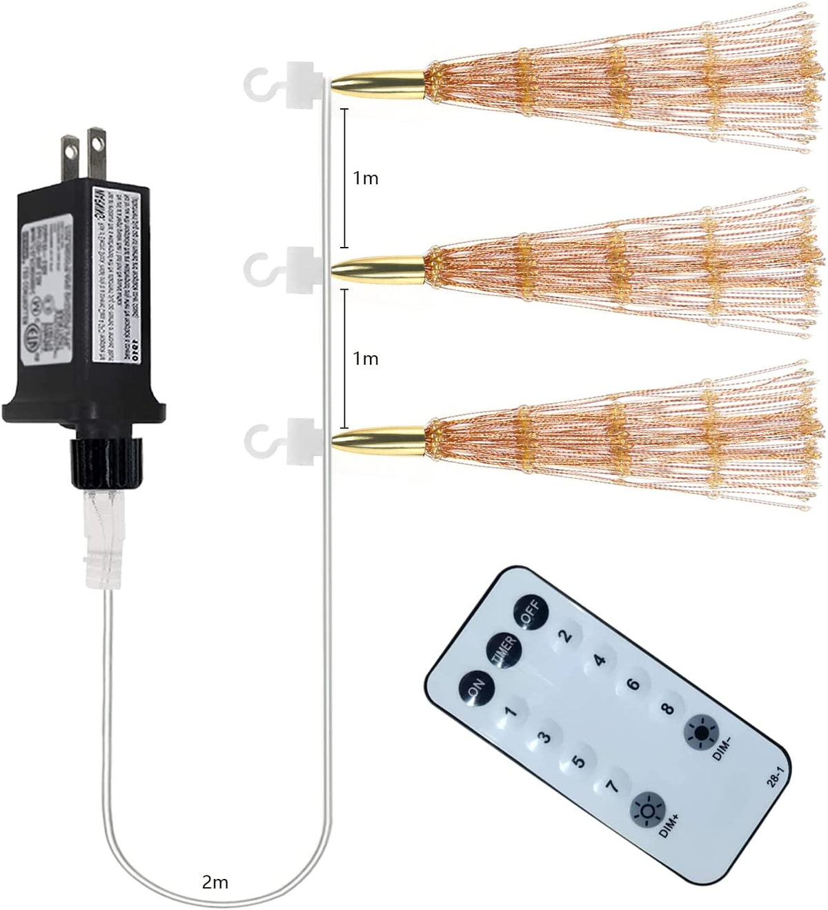 3 Pack 600 LED Plug-in Starburst Lights, Warm White N682509