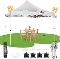 10x20 Pop Up Canopy Tent with 6 Sidewalls, Wheeled Bag & 4 Sandbags, White L399