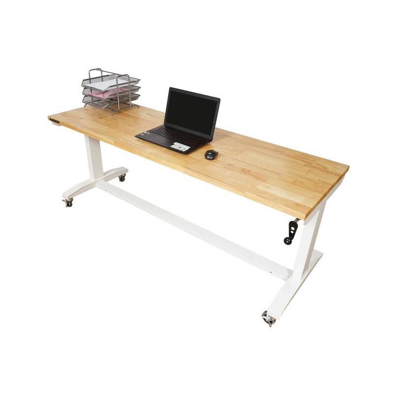 White Adjustable Height Worktable R67957