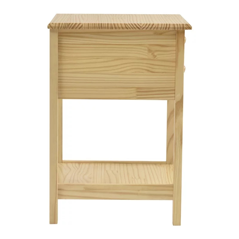 Solid Pine Wood 2 Drawer Nightstand Set of 2 J6514