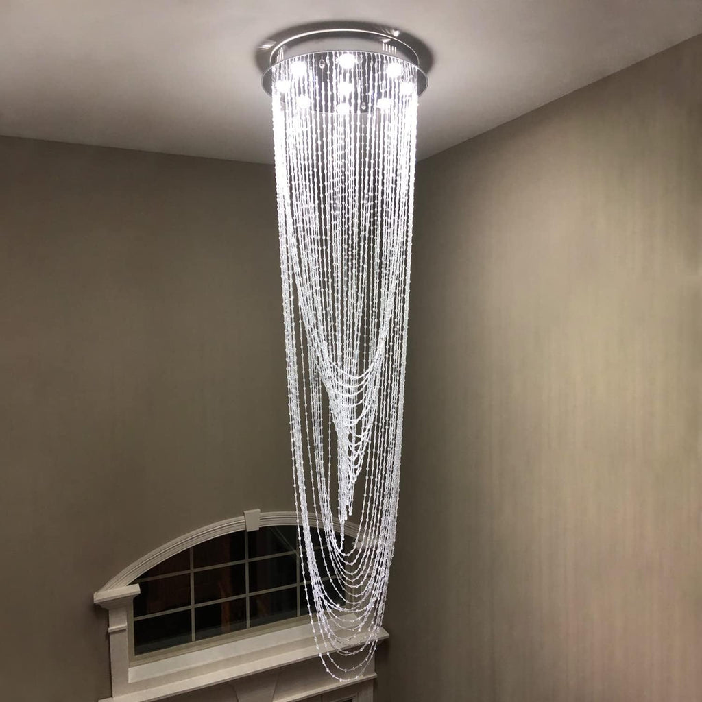 Modern Crystal Chandelier, H91'' High I460