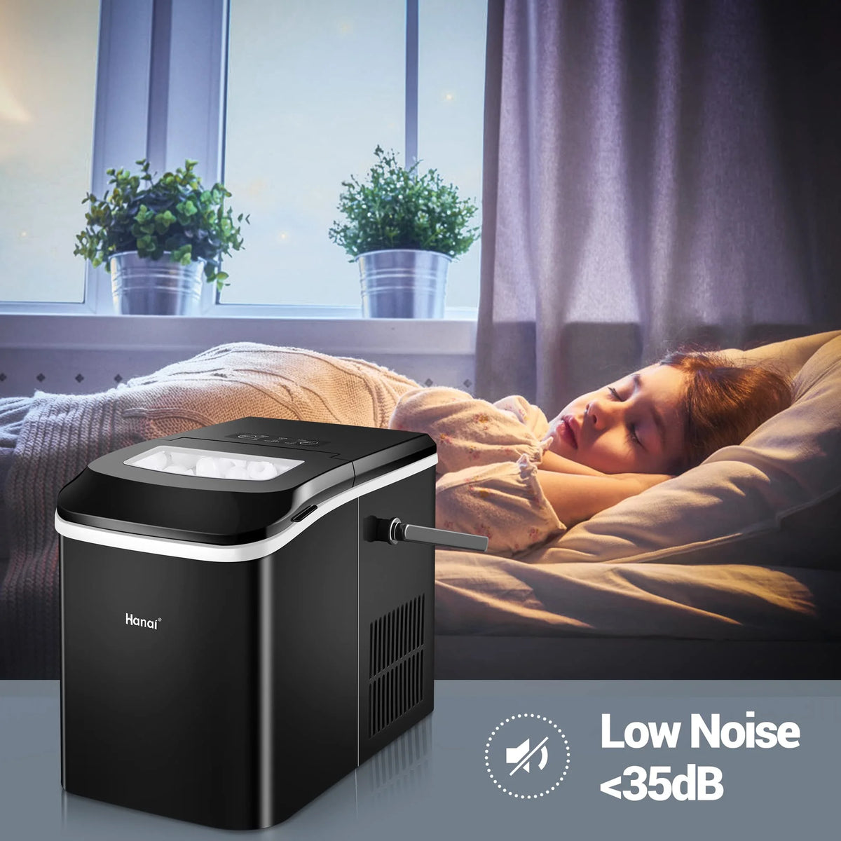 Portable Countertop Ice Maker with Ice Scoop and Basket T270608